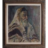 Israeli School, Portrait of a Rabbi, signed 'Burgen' and dated 1961, oil on canvas, framed,