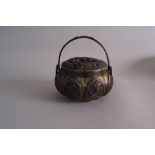 Chinese bronze hand warmer with Qianlong Nian Zhi (Qianlong Period Made) seal mark on base in