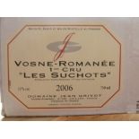 2006 Vosne Romanee 1er Cru Suchots Dom Jean Grivot (1 box 6 botts)
impeccably stored by The Wine