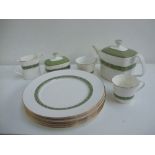 A Royal Doulton 'Rondelay' pattern part tea and dinner set to include dinner plates, milk jug,