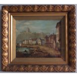 Anglo Dutch School, 19th Century, Folkestone in 1768, oil on board, framed, mounted and glazed,