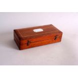 A late 19th/early 20th century Sykes hydrometer, in its mahogany and satinwood banded case,
