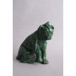 A Bretby green glazed figure of a wounded dog, possibly after Bruce Bairnsfather, circa 1920,