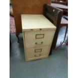 A Rodeo white metal two drawer filing cabinet