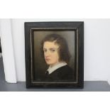 Continental School 19th Century, Portrait of a young gentleman, oil on board, framed,