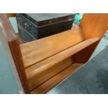 A teak 'V' two shelf unit,