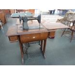 A Singer sewing machine table