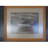 Hilda Williamson 'Ullswater' pastel on paper, framed, mounted and glazed,