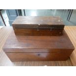 A 19th century mahogany jewellery box with internal compartmented shelf,