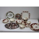 A quantity of china to include a Royal Derby dressing table set and a Myott Staffordshire 'The