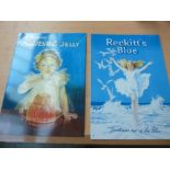 Two vintage metal signs to include 'Reckitts Blue' and 'Sunset Jelly'