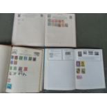 Three stamp albums containing world, European and British stamps (The Strand, Trans World,