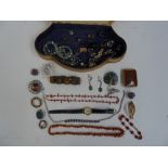 A number of pieces of costume jewellery, including coral necklace, bracelets,