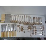 A silver plated part canteen, by William Hutton & Sons, including seven dinner forks,