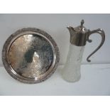 A silver plated salver,