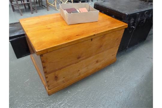 A 19th century pine blanket coffer, - Image 2 of 2