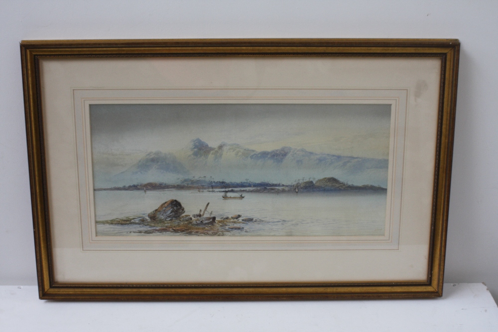 Edwin Earp (1851-1945) A mountainous landscape scene with fishermen and a lake, - Image 2 of 2