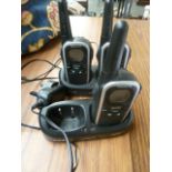 Three Binatone Terrain 750 Rechargeable Walkie Talkies 5m/8km Range Two Way Radio with two Charging