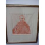 Portrait of a priest, 20th Century, watercolour and pastel on paper,