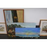 A original oil painting of a maritime scene, unframed,