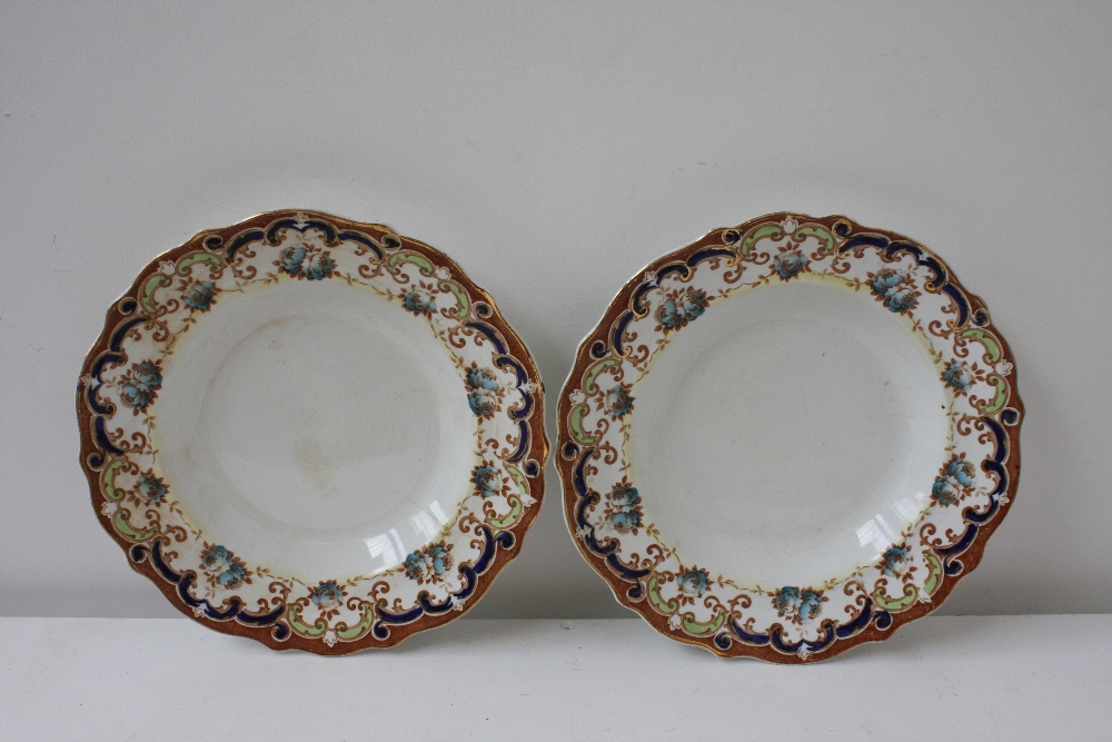 Two Myott and Sons shallow bowls of transferred floral design heightened with gilt and blue and - Image 2 of 2