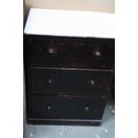 A Victorian small three drawer chest,