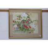 Rosemary Carr, Irish, Geraniums, gouache on paper, framed, mounted and glazed, signed lower right,