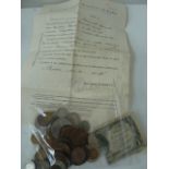 A number of European early 20th century coins, together with British crowns and other coinage,