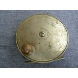 An Army & Navy, 3 3/4ins salmon reel:, with solid plates, horn handle,