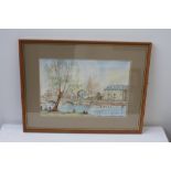 John Farquharson Bedford Town Bridge, watercolour on paper, signed lower right, dated '64, framed,