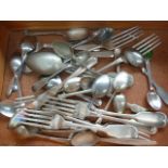 A quantity of flatware including various silver plated and stainless steel items