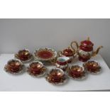 JK Decor Carlsbad tea set decorated with transferred scenes of courting couples based on