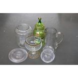 A quantity of glass to include a Dartington crystal clear glass poesy vase,