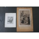 Sjoerd Hannema, Manchester man on bench, etching, dated and signed '70 lower right,