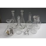 A collection of glass decanters and carafes (7)