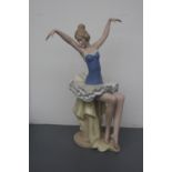 A Rex Valencia 'D'Avila' Limited Edition figurine of a seated ballerina in a blue dress,