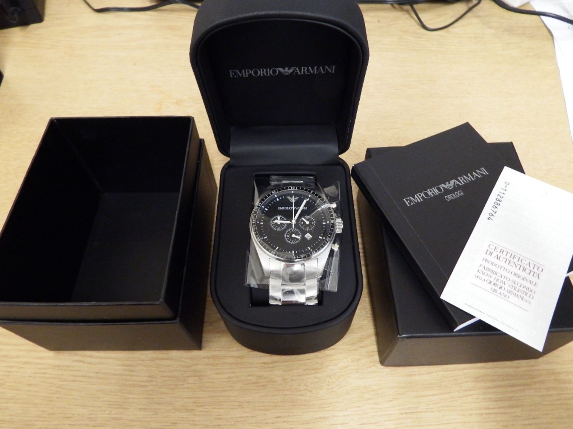 Boxed Brand New Emporio Armani Gents Designer Watch RRP£299 Complete with Certificates Reference