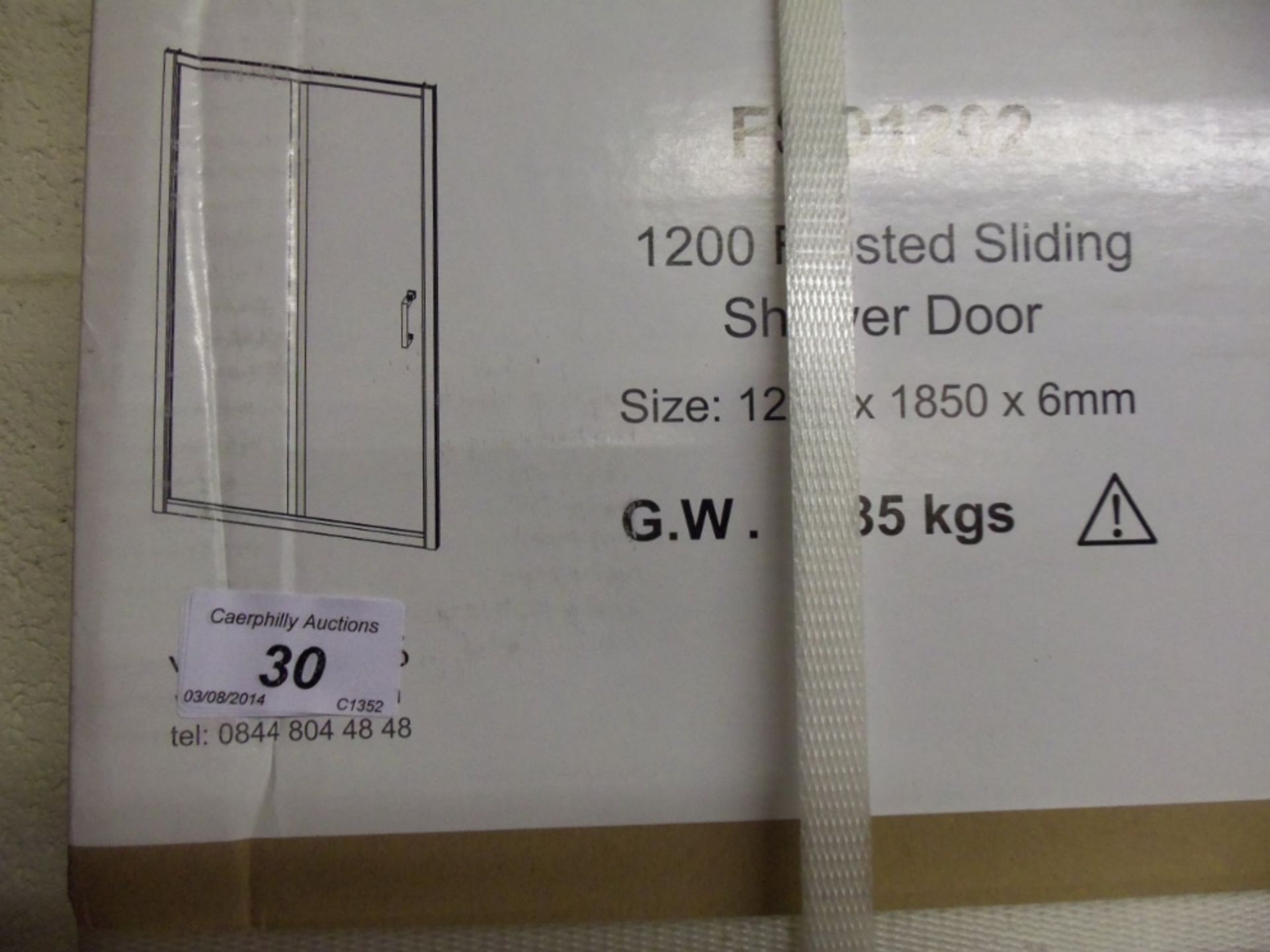 1200mm frosted sliding shower door