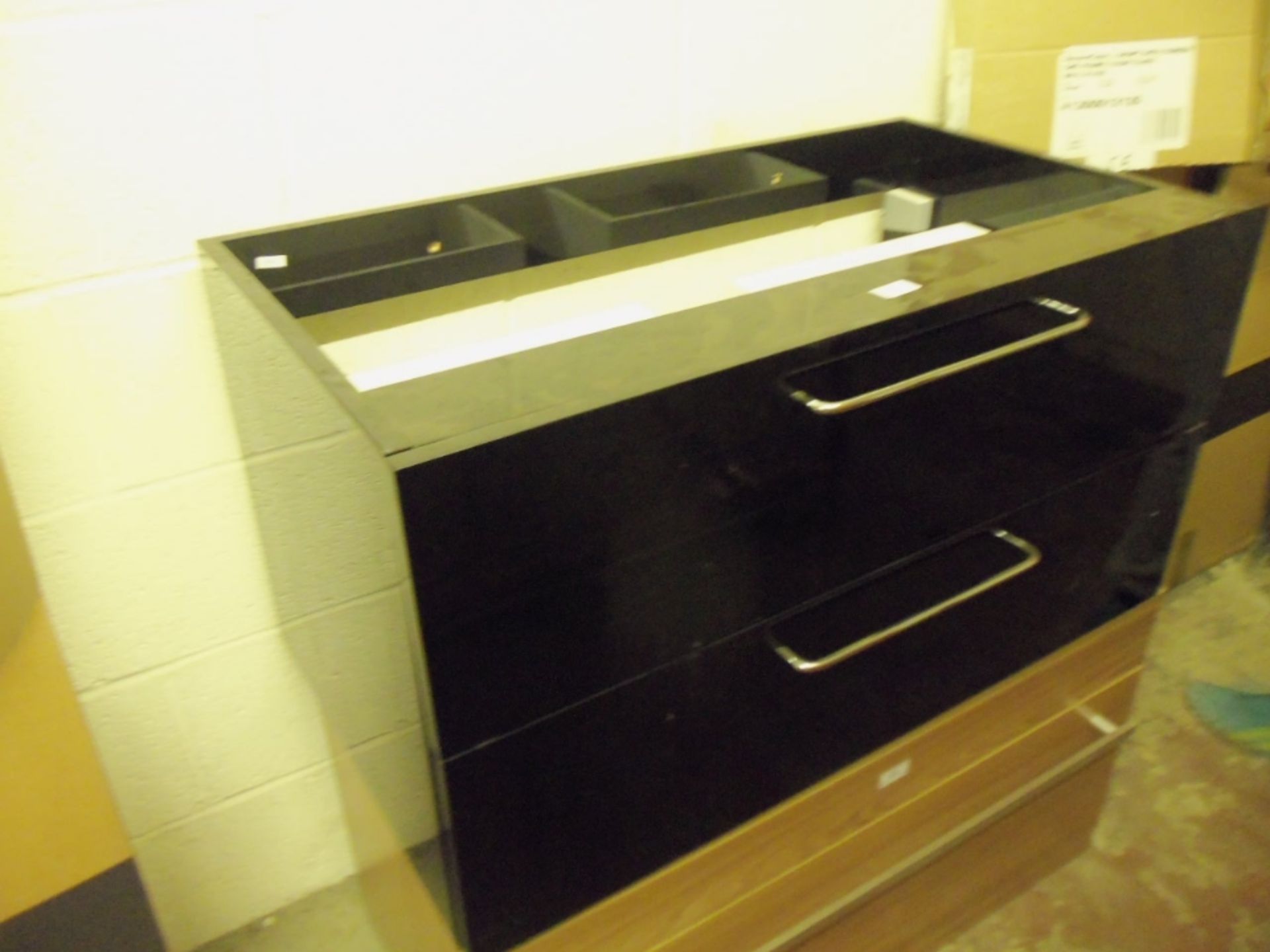 900x500 gloss black wall hung vanity unit