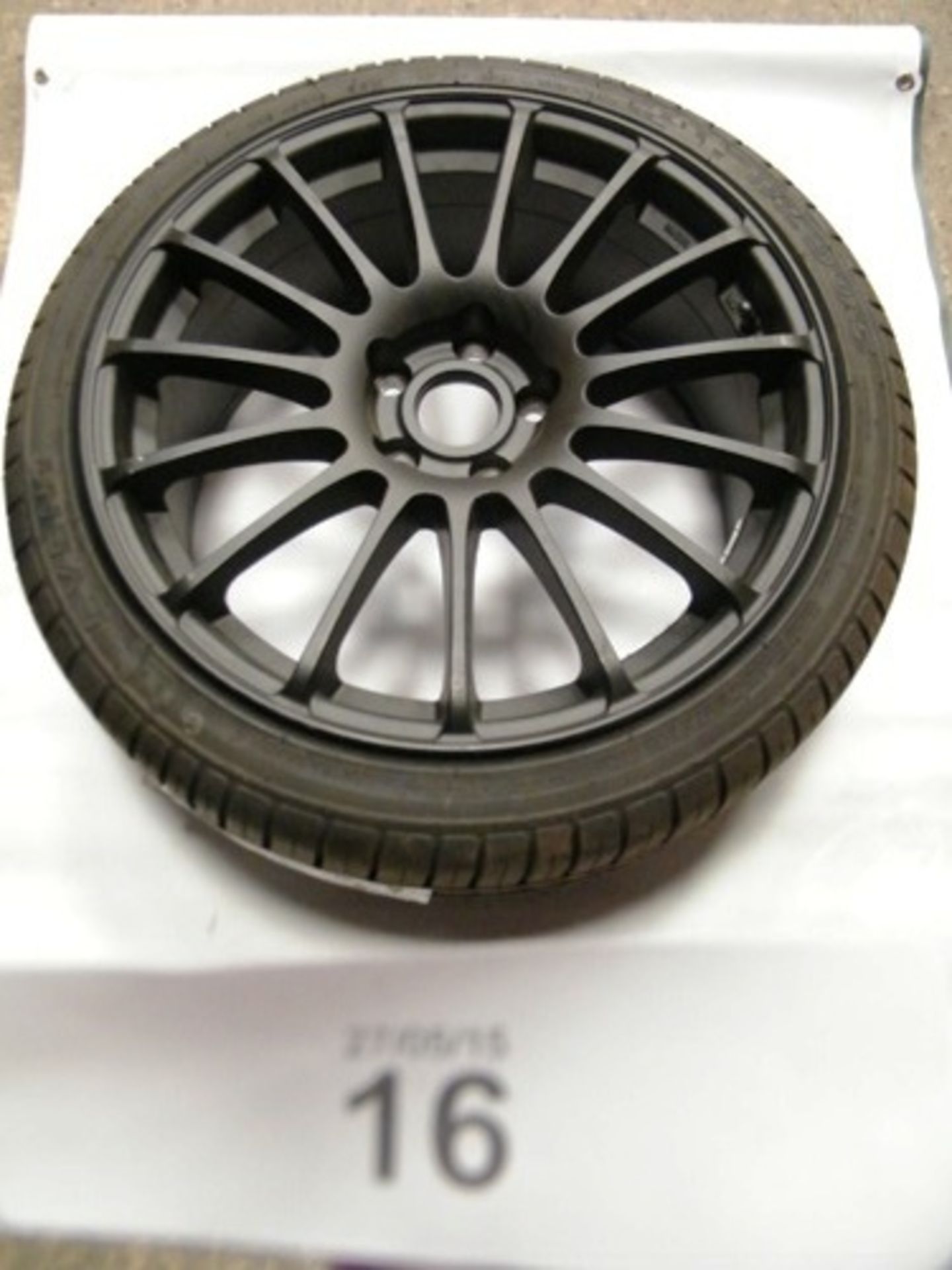 An Event WL905 tyre, size 225/40R18 92W XL, new, fitted to an unknown 5 stud matt black alloy