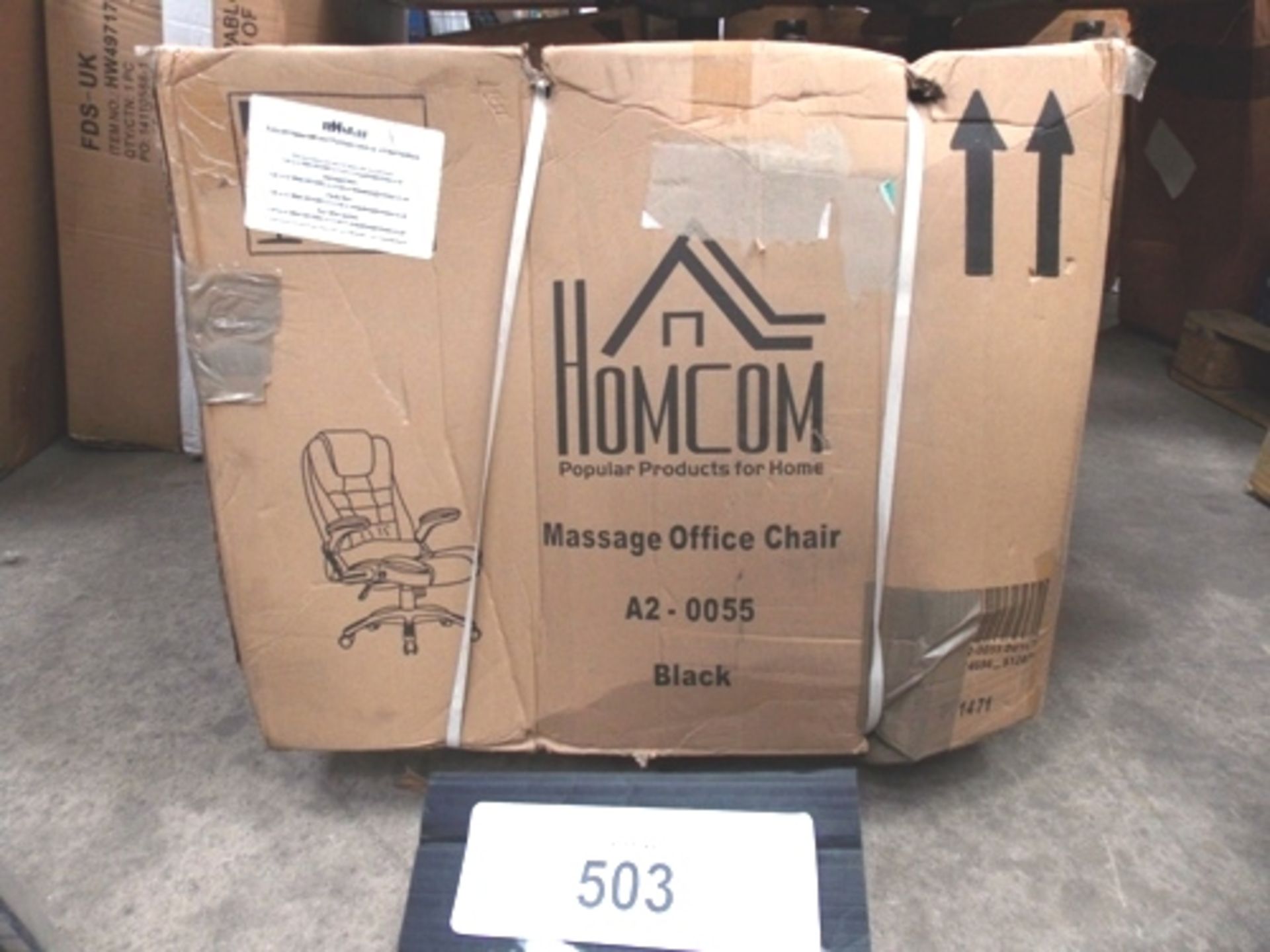 Hom Com massage office chair, colour black, model AZ-0055 - New in box