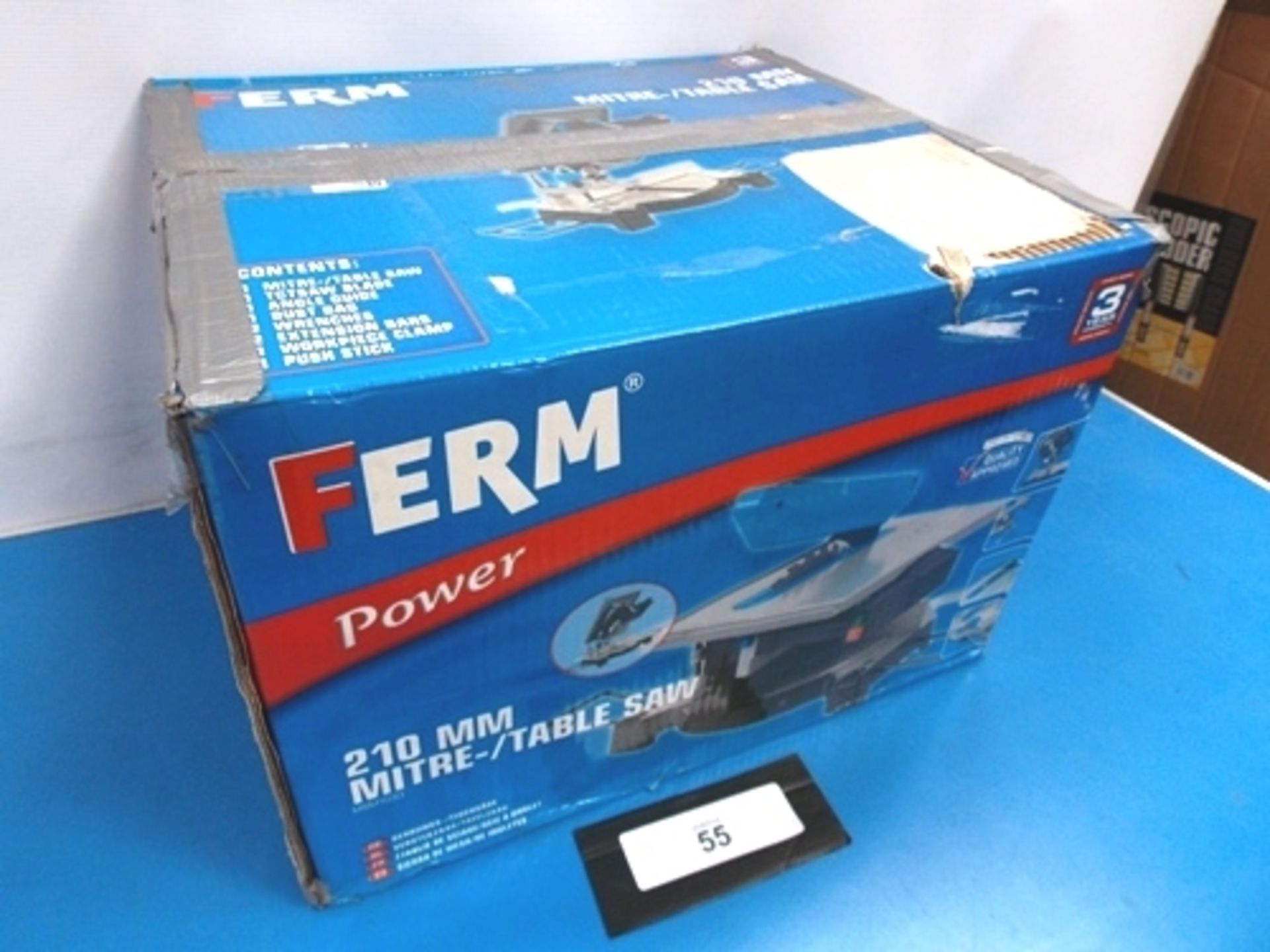 Ferm power combination mitre/table saw, 1300W, product no. MSM1033 - Refurbished