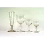 A collection of various Victorian and later table glassware, to include Champagne flutes,