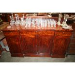 A 19th Century mahogany pedestal sideboard, of inverted breakfront form,