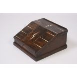 A 19th Century fruitwood, ebony and ivory inlaid travelling writing desk,