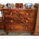 A George IV mahogany chest of two short and two long drawers,