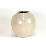 An old Chinese white glazed jar, of ovoid form, character mark to base,