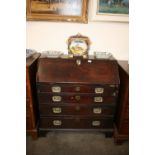 A George III  mahogany bureau,