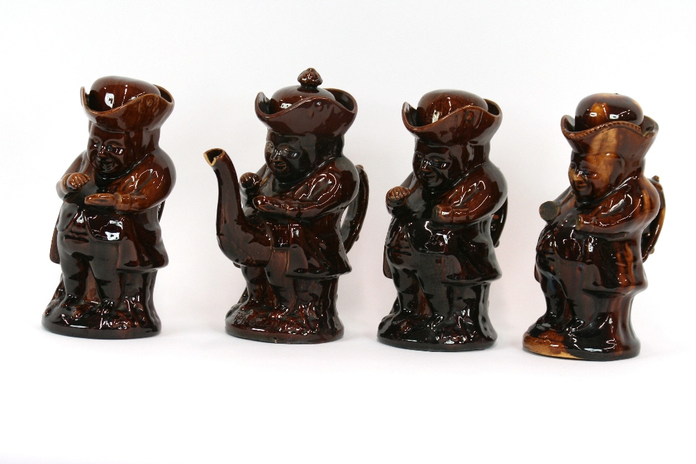 Three Antique treacle glazed character jugs, - Image 2 of 2