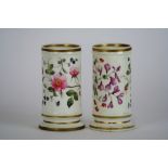 A pair of 19th Century English porcelain spill vase,